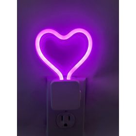 Meridian LED Pink Neon Heart Night Light, 3 Modes, 4.75in by 3.25in