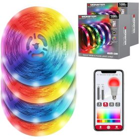 200ft Indoor Multi-Color Flow LED Light Strip (100+100), Sound Reactive, Razer Chroma, Corded Electric