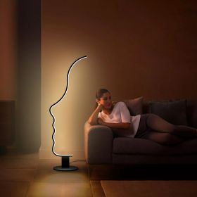 RGB Profile Face Floor Lamp RGBW Modern Face Floor Lamp for Bedroom Living Room;  Black Led Floor Lamp with Remote;  Cool Ambient Lighting Changi