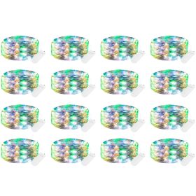16 Pack Led Fairy Lights Battery Operated String Lights Waterproof Silver Wire 7 Feet 20 Led Firefly Starry Moon Lights For DIY Wedding Party Bed (Color: Mix-colored)