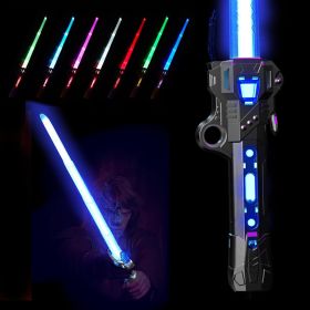 Light Up Saber with Sound,7 Color Retractable Lightsaber for Kids (Color: Black)