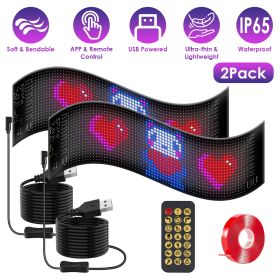 2Pack Devil Eyes Lights For Car Ultra-thin Programmable LED Car Signs with APP Remote Control DIY Design Text Patterns Animations GPCT5362 (size: 10_35CM)