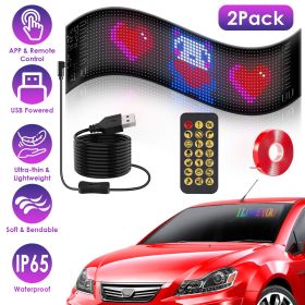 2Pack Devil Eyes Lights For Car Ultra-thin Programmable LED Car Signs with APP Remote Control DIY Design Text Patterns Animations GPCT5362 (size: 12_60CM)