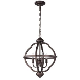 4 Light pendant light (Color: Oil Rubbed Bronze)