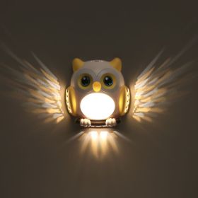 Rechargeable Cute Owl Design LED Night Light for Living Room Fridge (Type: Night Light, Color: Oat Milk)