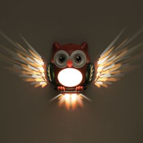 Rechargeable Cute Owl Design LED Night Light for Living Room Fridge (Type: Night Light, Color: Berry Red)