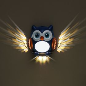 Rechargeable Cute Owl Design LED Night Light for Living Room Fridge (Type: Night Light, Color: Guardian Blue)